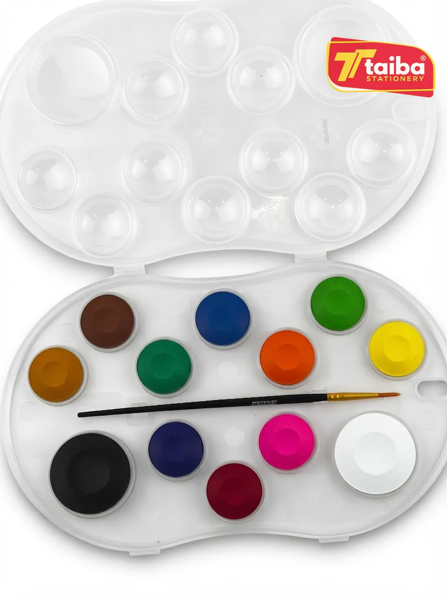 AQUARELLE BUBBLES COLORS 12 PASTILLES 28/40MM+PINCEA TCHNO 7700