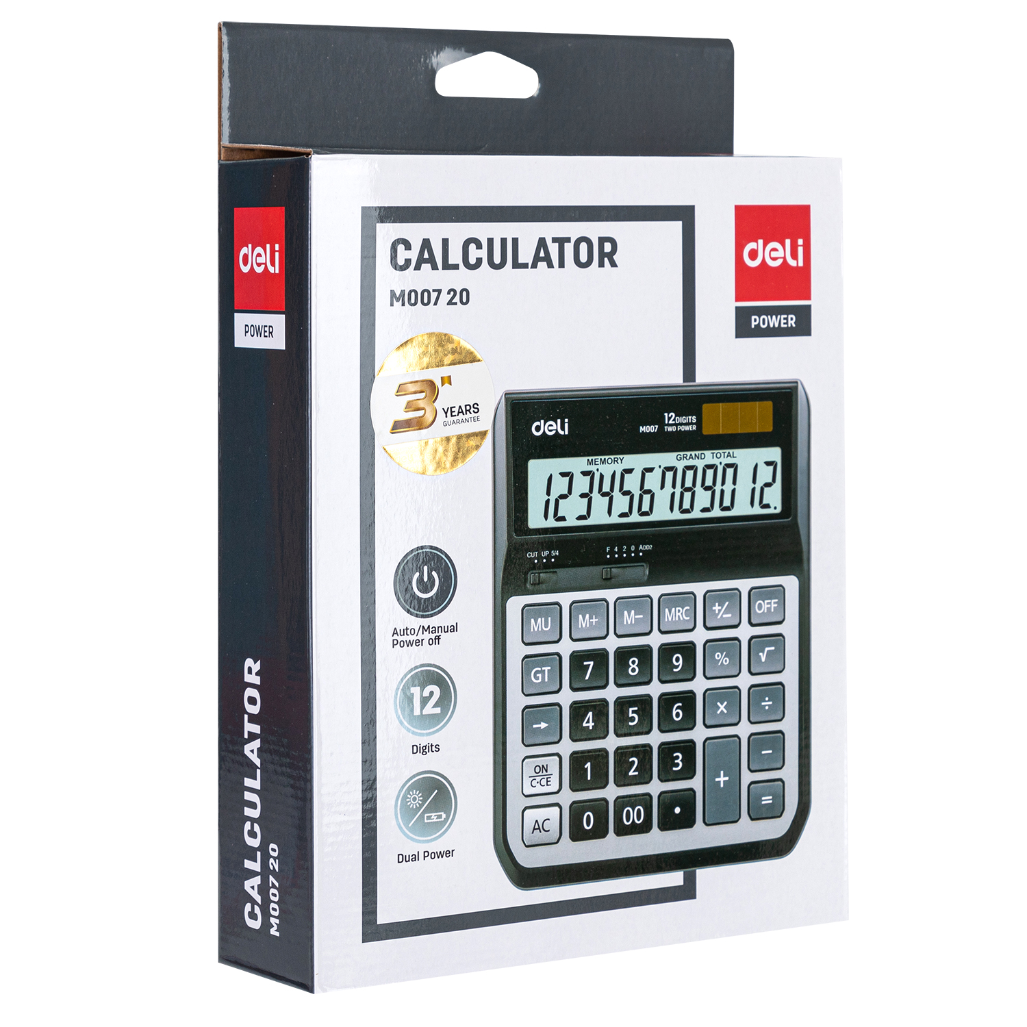 CALCULATRICE DE BUREAU deli 12 CHIFRES 201.2*160*46mm  RF M00720