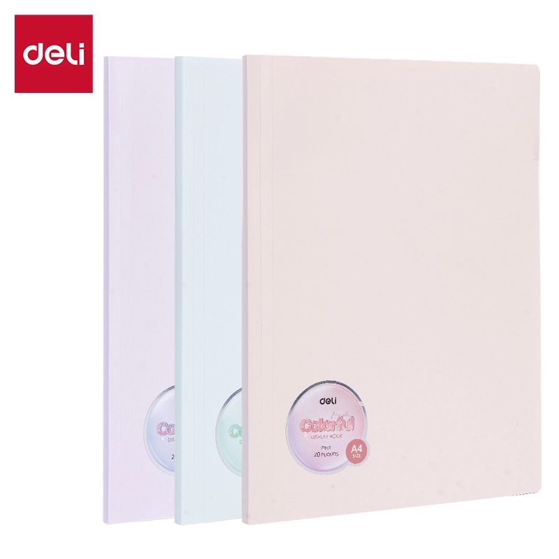 PORTE FICHES A4/PP/20 POCHETTES/40 VUES COLORFUL DELI