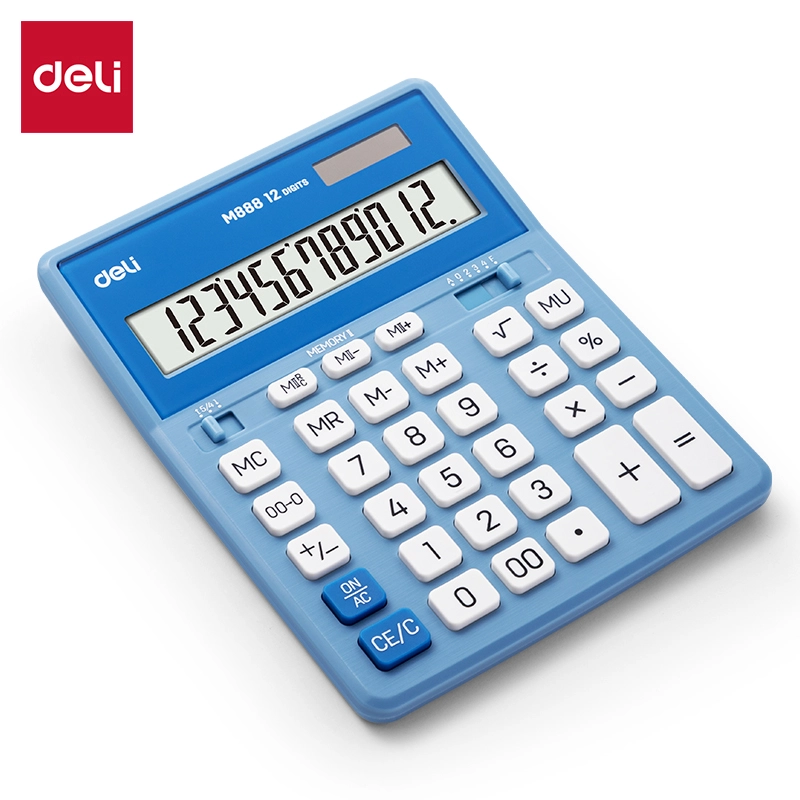 CALCULATRICE DE BUREAU 12 CHIFFRES 203*158*31MM BLUE DELI