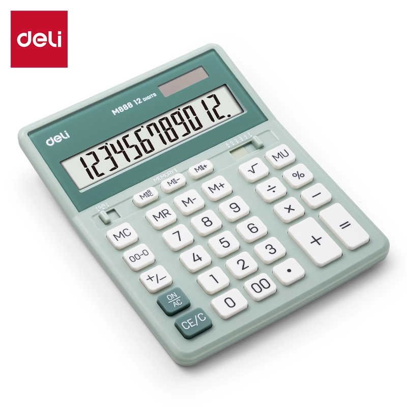 CALCULATRICE DE BUREAU 12 CHIFFRES 203*158*31MM GREEN M888A DELI