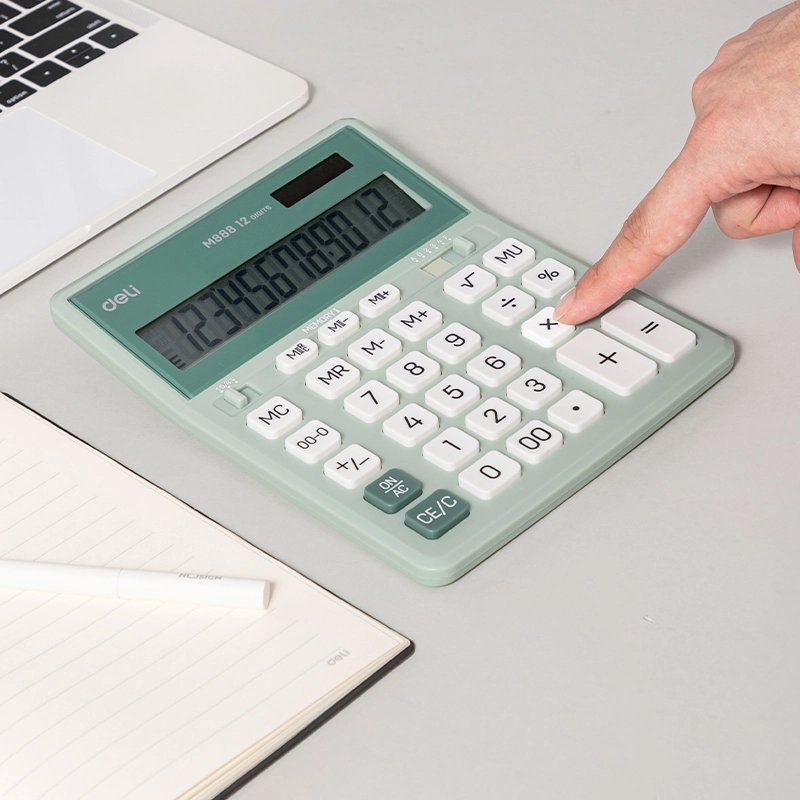 CALCULATRICE DE BUREAU 12 CHIFFRES 203*158*31MM GREEN M888A DELI