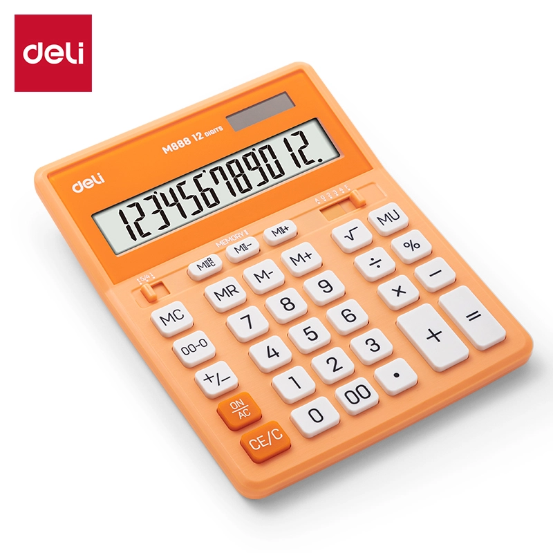 CALCULATRICE DE BUREAU 12 CHIFFRES 203*158*31MM ORANGE M888A DELI