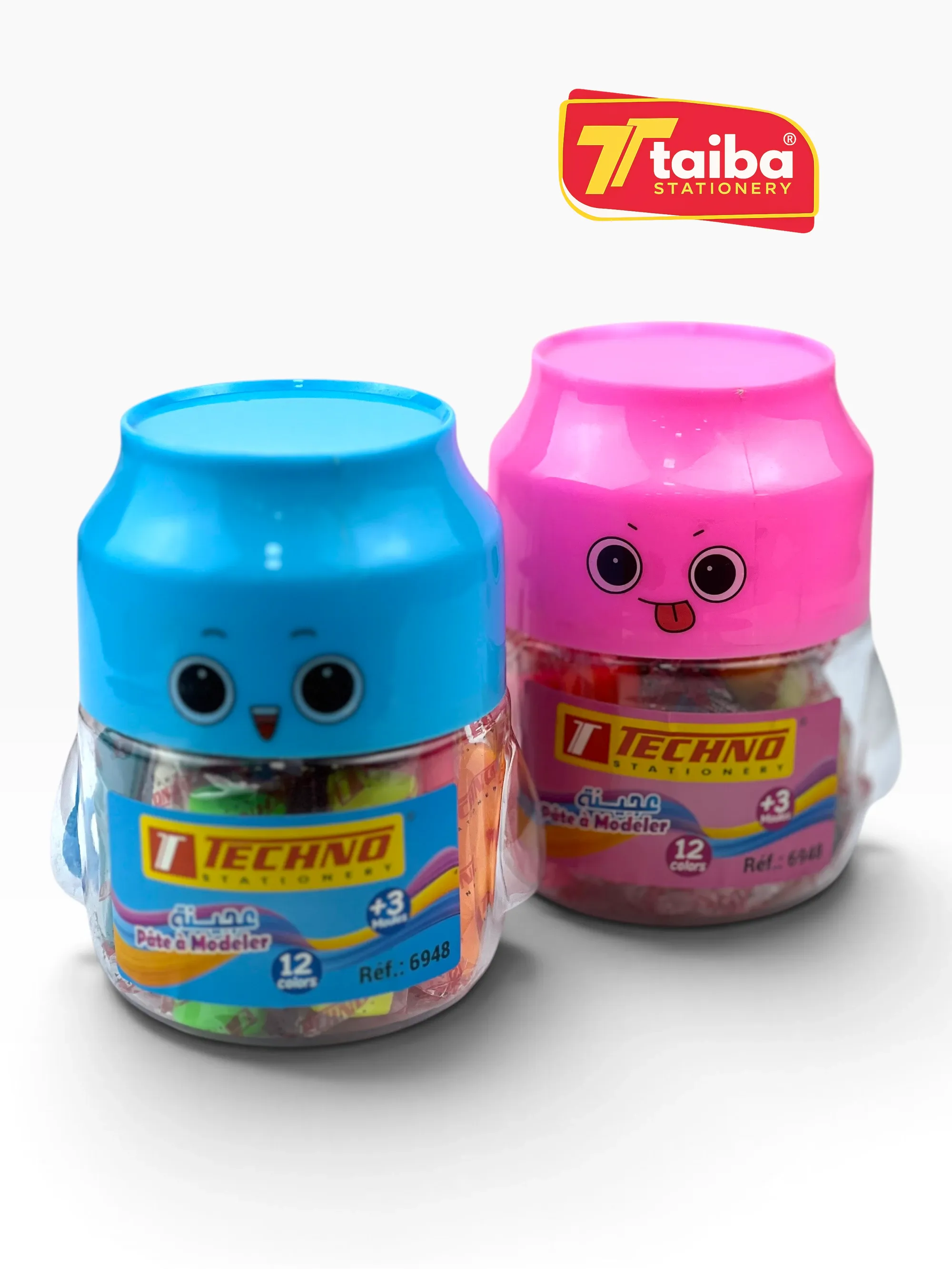 PATE A MODELER EN POT 12 COULEURS+3 MOULES TCHNO 6948
