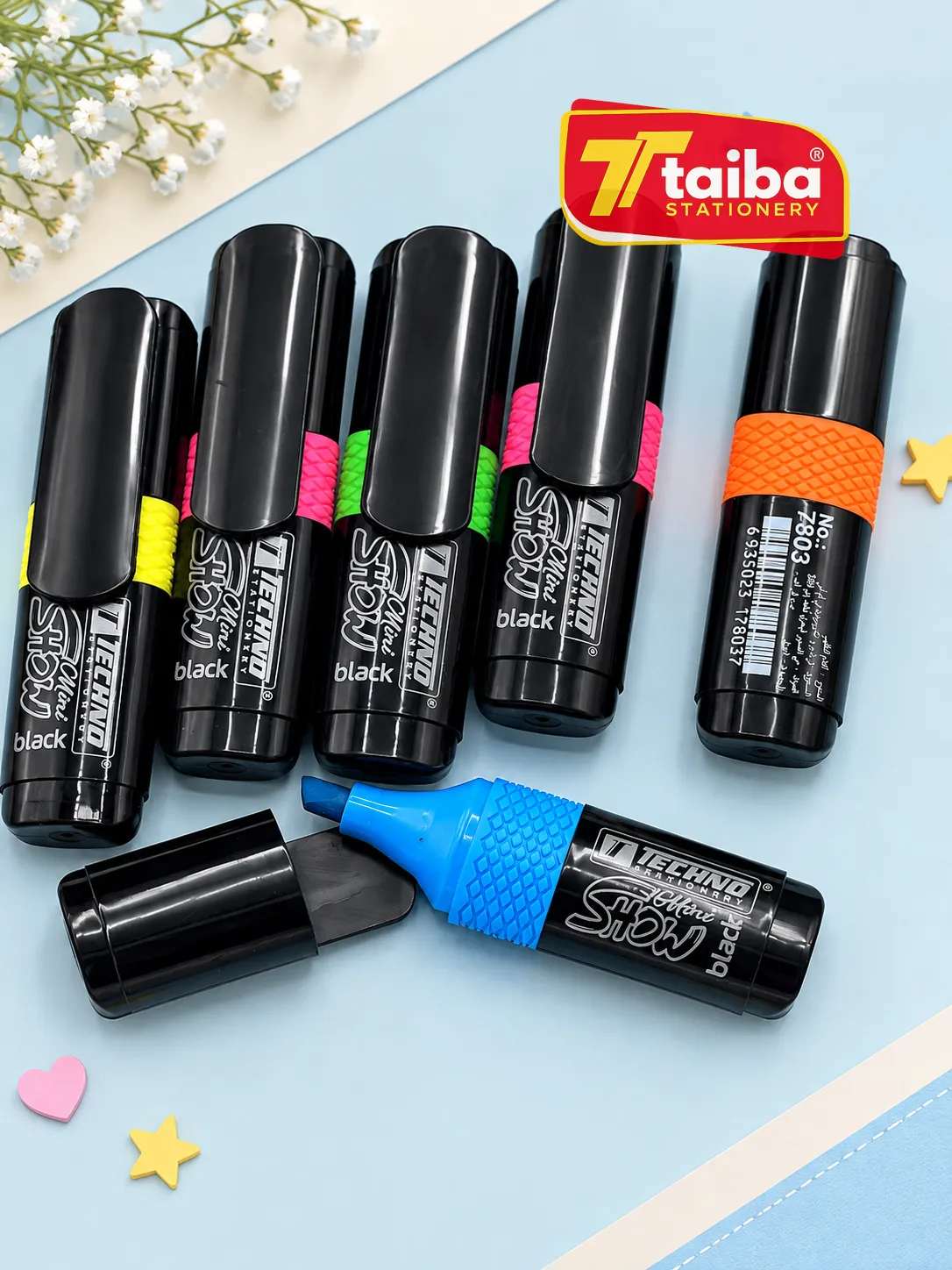 SURLIGNEUR FLURESENT MINI SHO BLACK DISPLAY 24 PCS    TCHNO-7803
