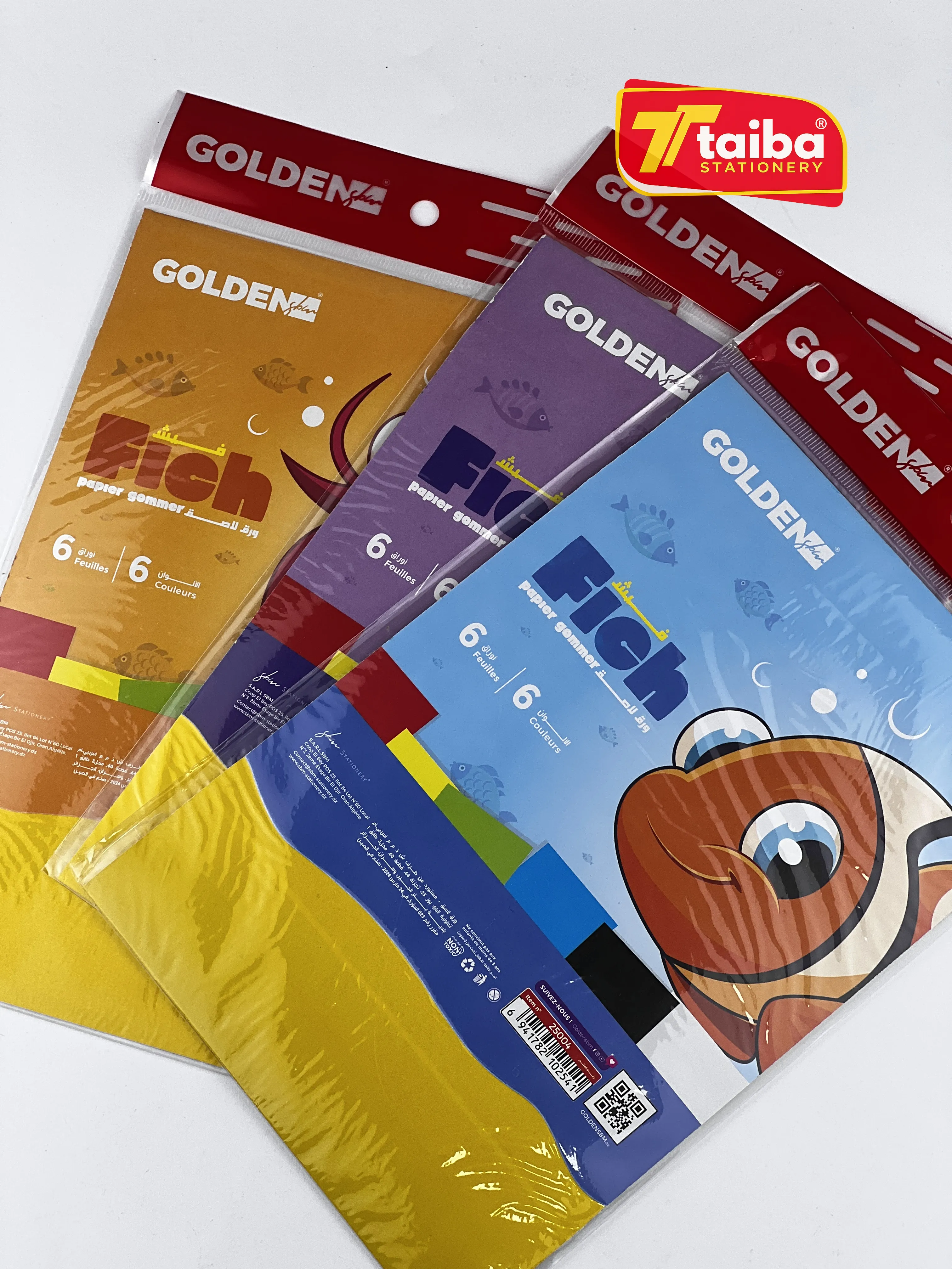 PAPIER GOMME AUTOCOLLANT 6 COUL 25004