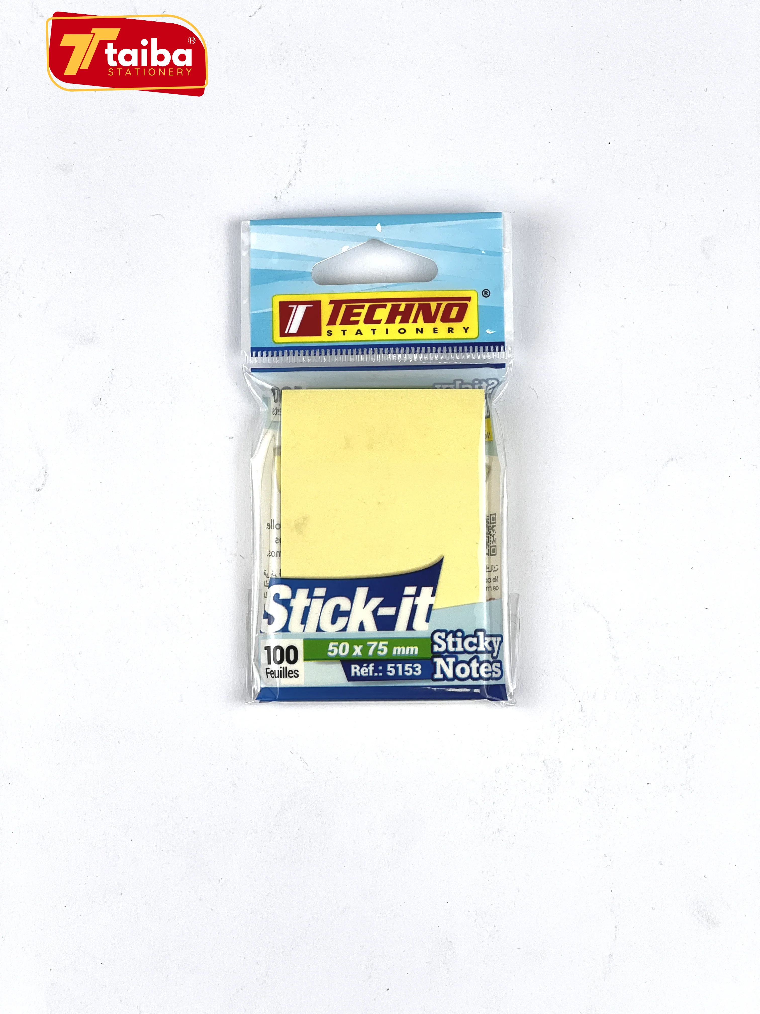 NOTES ADHESIVES JAUNE PASTEL 100F 50*75 MM STICK-IT TCHNO 5153