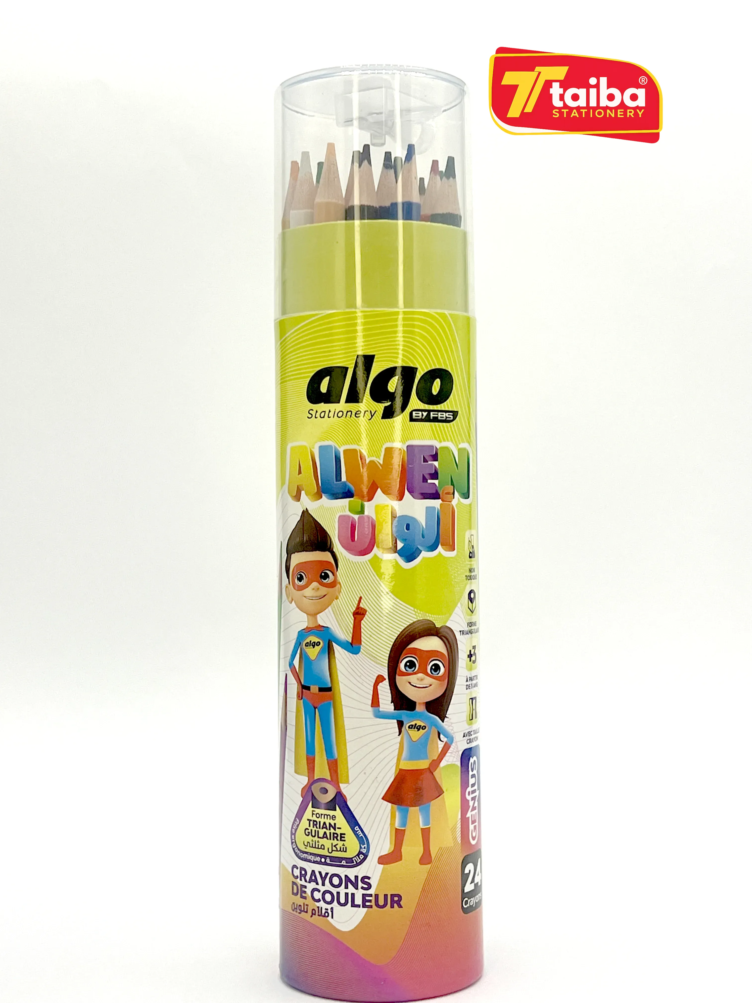 CRAYON DE COULEURS EFFACABLE ALGO ALWENE X24 TRINGULIRE AL 2609