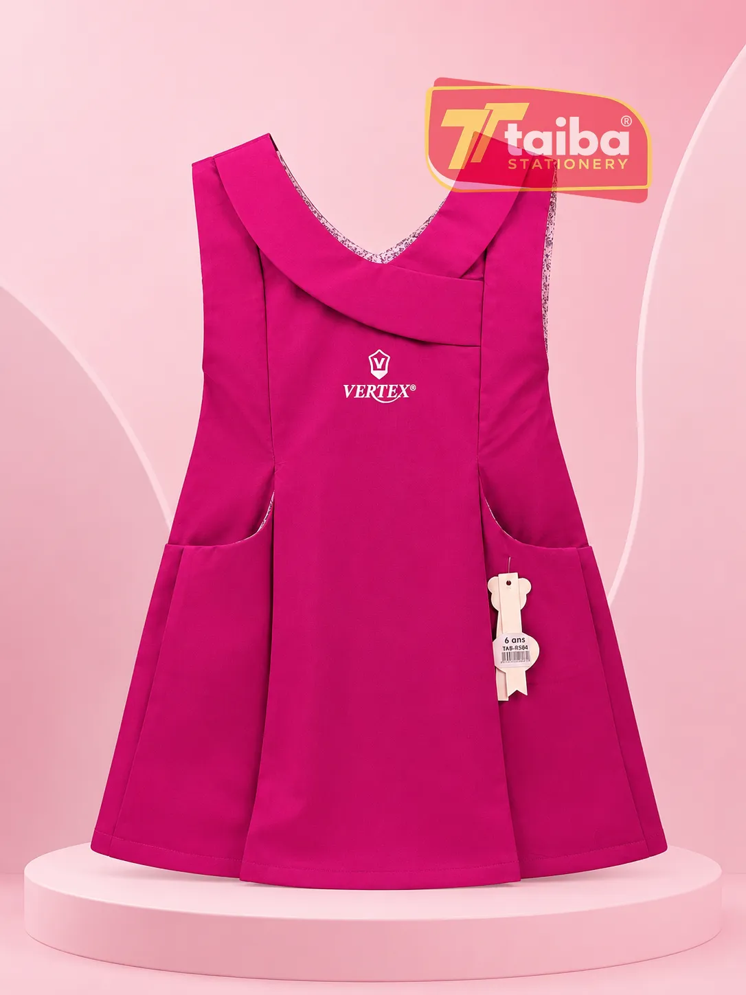 TABLIER ROSE POUR FILLE PRIMAIRE 6-8-10 RS-084