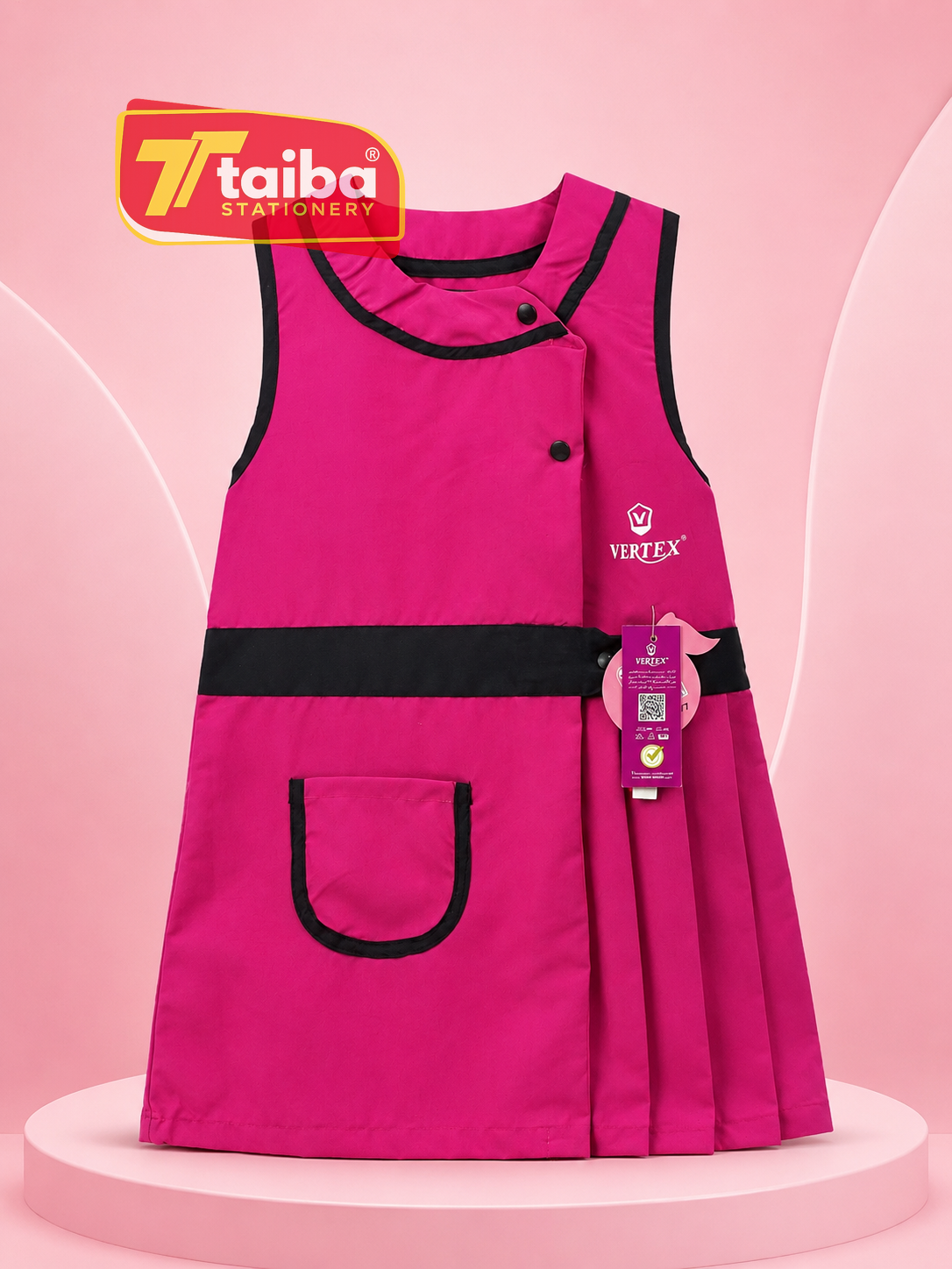 TABLIER ROSE POUR FILLE CEM 10-12-14 ANS RS077