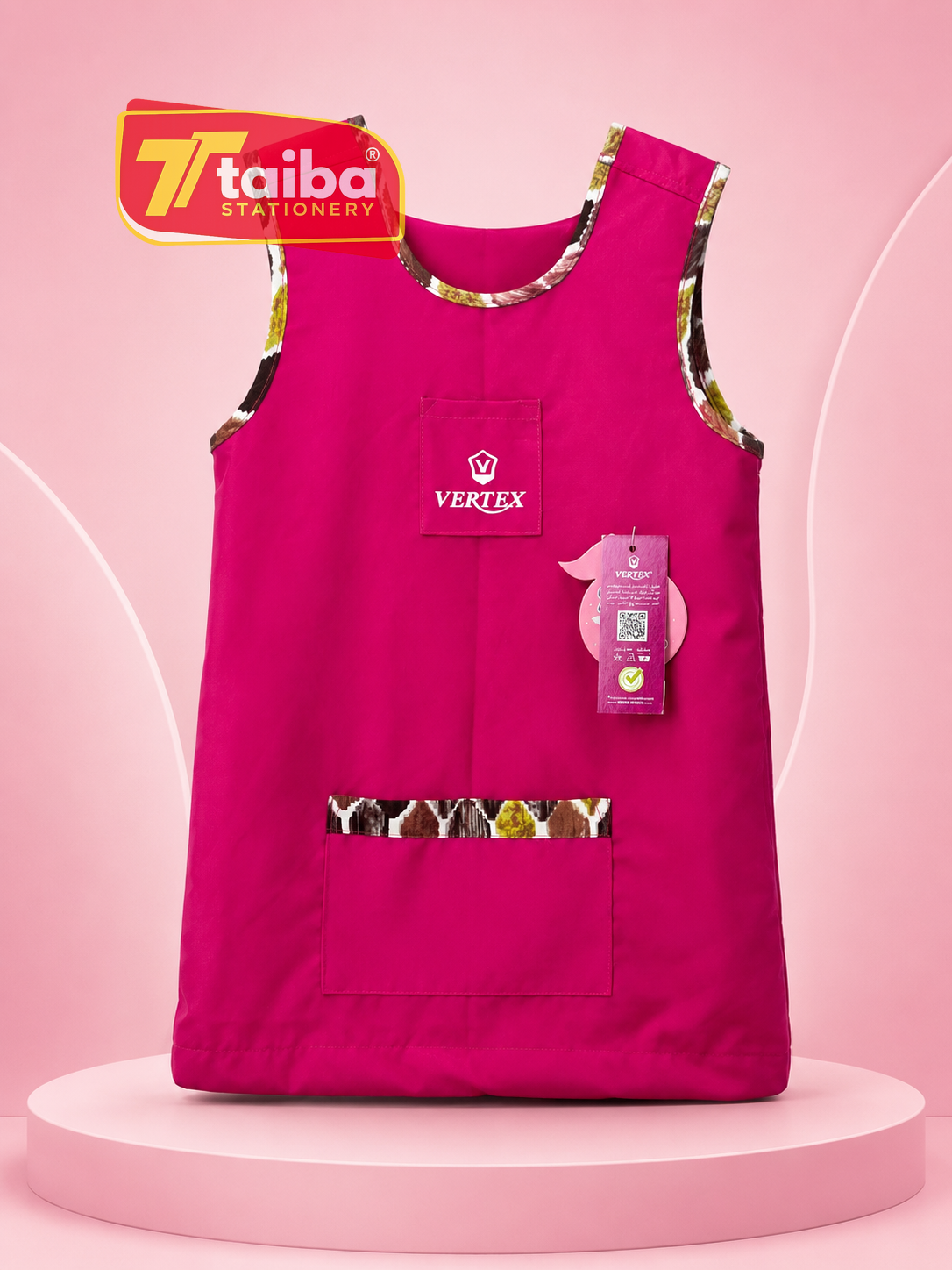 TABLIER ROSE POUR FILLE PRIMAIRE 6-8-10 ANS RS076