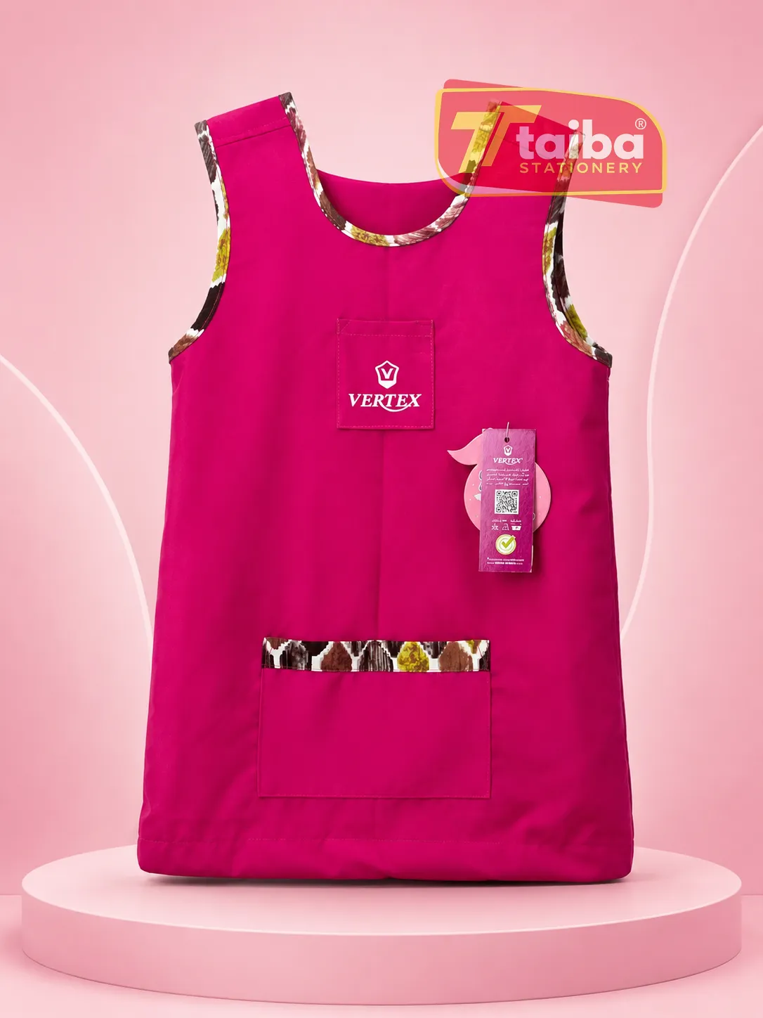 TABLIER ROSE POUR FILLE PRIMAIRE 6-8-10 ANS RS076