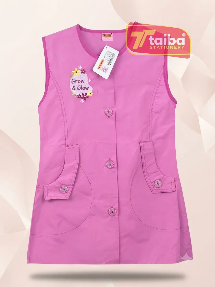 TABLIER SCOLAIRE FILLE 8 ANS ROSE BOUTTON TCHNO