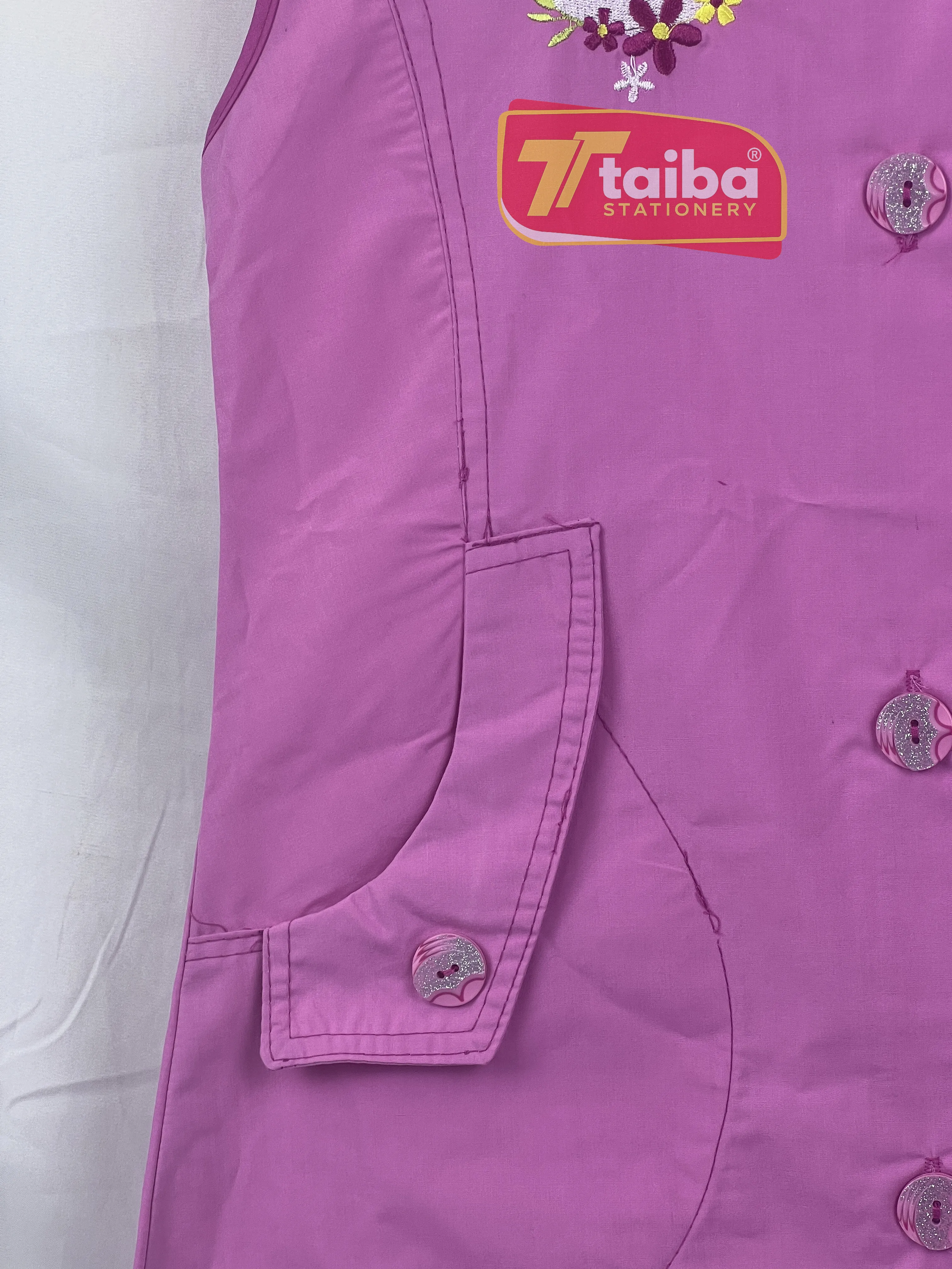 TABLIER SCOLAIRE FILLE 8 ANS ROSE BOUTTON TCHNO