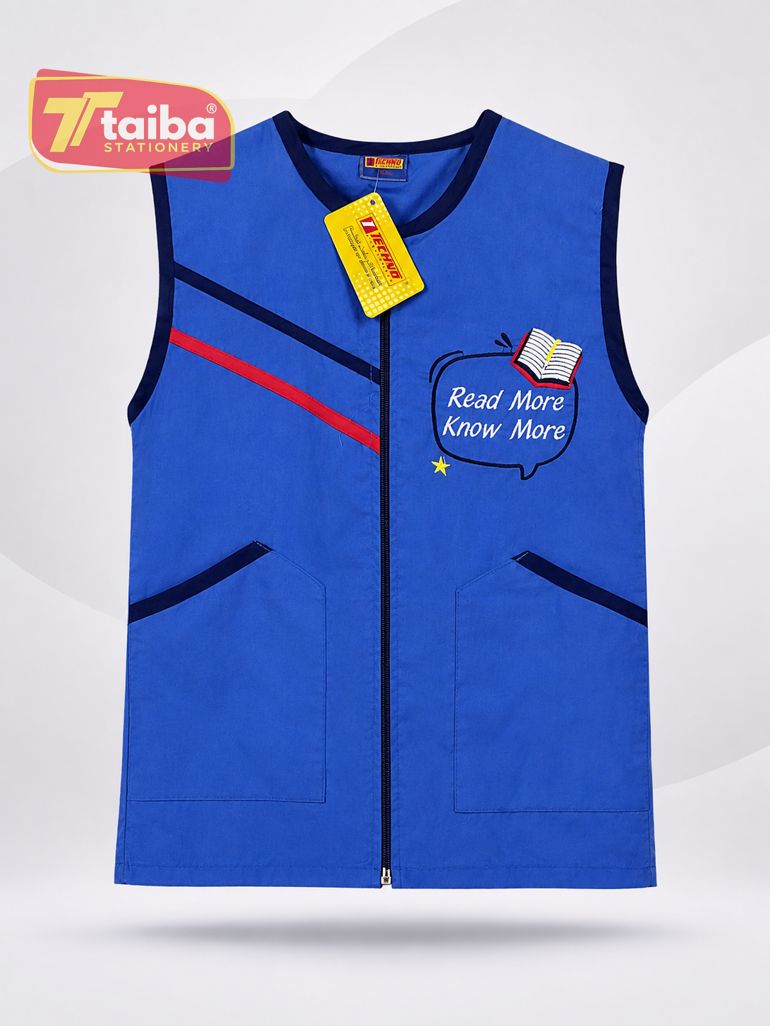 TABLIER SCOLAIRE GARCON 10 ANS BLEU BOUTTON TCHNO