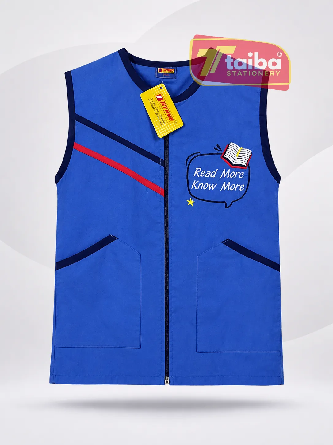 TABLIER SCOLAIRE GARCON 10 ANS BLEU BOUTTON TCHNO