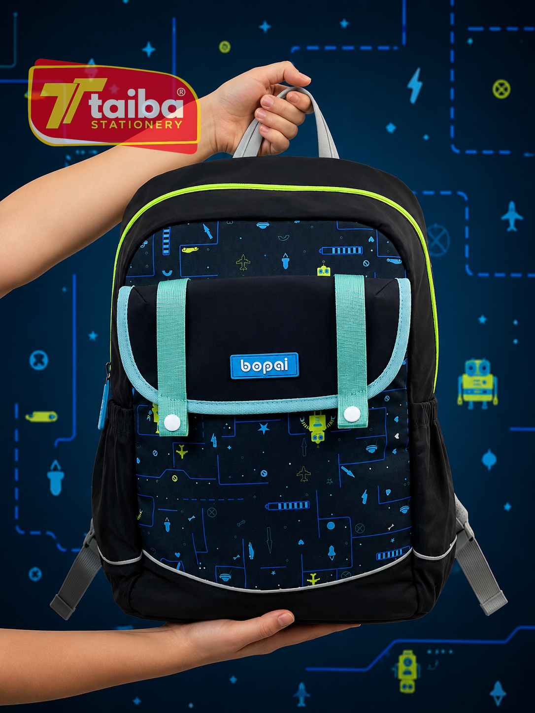 SAC A DOS SCOLAIRE BOPAI NOIR B66-0250