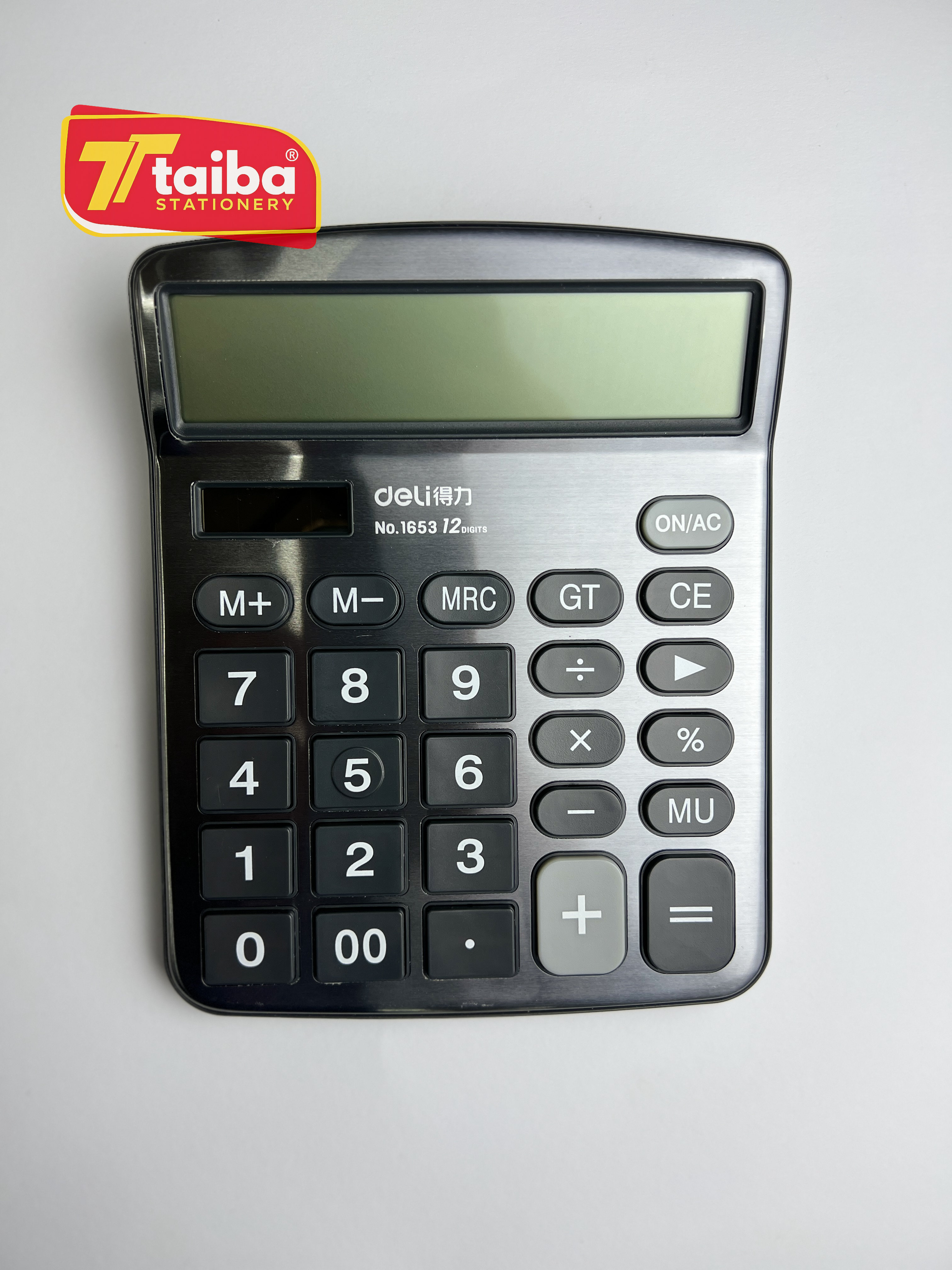 CALCULATRICE DE BUREAU 12 CHIFFRES 179*144*39MM EN METAL 1653 DARK GRAY DELI